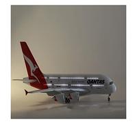JIAYUNEU 1 200 Fit For 380 A380 QANTAS Airplane Model With Lights And Wheels Plastic Resin Collection Miniature Hobby Playset(B)