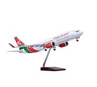 JIAYUNEU 1 85 Scale 47cm Die Cast Alloy Model Africa Kenya Airlines For Boeing 737max Airbus Plane With Lights Miniature Hobby Playset(Without Light)