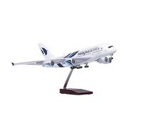 JIAYUNEU 46cm Resin Die Casting 1 160 Scale For Malaysia Airbus A380 Airplane Model Plane With Lights Planetoy Set