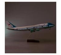 JIAYUNEU 47cm 1:150 B747 Resin Airplane Model With Light And Wheel Landing Gear Collection Display Miniature Hobby Playset(With lights)