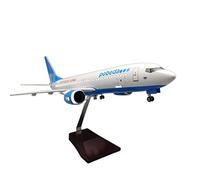 JIAYUNEU 47cm 1 85 Scale Model Russia Victory Airlines For Boeing 737 Aircraft Airline Die Cast Resin Plane Miniature Hobby Playset(With Light)
