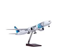 JIAYUNEU 47CM Fit For Aviation B777 W Airplane Adult Gift Collection Display Souvenir Aircraft Rack With Wheels Miniature Hobby Playset(A)
