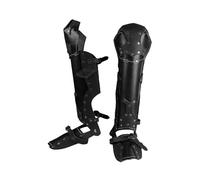JIAYUTOO Medieval Boot Covers Viking Retro Rivet Knight Leg Guard Renaissance Adjustable Cosplay Leg Covers for Protecting the Calves (Black)