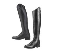 JIAYUTOO Women Equestrian Boots Retro PU Leather Knight Boots with Rear Zipper Outdoor Large Size Lace up Horse Racing Riding Boots (Black,45)