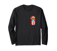 Jibaro Coqui Frog Puerto Rico Flag Boricua Pocket Christmas Long Sleeve T-Shirt