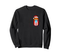 Jibaro Coqui Frog Puerto Rico Flag Boricua Pocket Christmas Sweatshirt