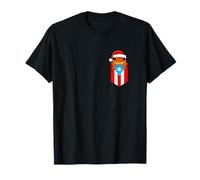 Jibaro Coqui Frog Puerto Rico Flag Boricua Pocket Christmas T-Shirt