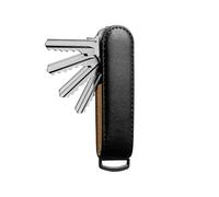 Jibbon Italian Leather Key Organizer |Marine Grade 316 Stainless Steel Leather Keychain -Key Holder Hold UpTo 9 Standard Keys (Black)