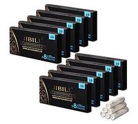 JIBILL 8mm filters with both ceramic caps fit most common 9mm tobacco pipes, 1 box has 10 FD0031 activated carbon filters (100 PCS)