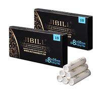JIBILL 8mm filters with both ceramic caps fit most common 9mm tobacco pipes, 1 box has 10 FD0031 activated carbon filters (20 PCS)