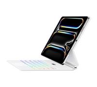 Jibrealg Keyboard Case for iPad Pro 11 Inch (M4) 2024, Ultra-Slim Magic Keyboard with Multi-Touch Trackpad, 7 Colors Backlight, Floating Cantilever Stand, BluetoothKeyboard for iPad Pro 11, White