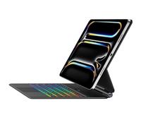 Jibrealg Keyboard Case for iPad Pro 13 Inch (M4) 2024, Ultra-Slim Magic Keyboard with Multi-Touch Trackpad, 7 Colors Backlight, Floating Cantilever Stand, BluetoothKeyboard for iPad Pro 13, Black