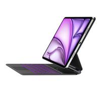 Jibrealg Magic Keyboard for iPad Air 13(M3 2025/M2 2024) & iPad Pro 12.9(6th/5th/4th/3rd Gen), Slim Case with Keyboard, Lightweight Keyboard Case with Multi-Touch Trackpad, 7-Color Backlit,Black