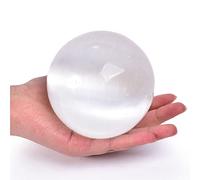 JIC Gem 100mm Selenite Crystal Ball Healing Crystal Ball for Meditation Home Decoration