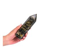 JIC Gem Large Crystal Tower Wand Blues and Golden Browns Pietersite Quartz Crystal Obelisk Tower Point for Meditation Decor and Crystal Grid 0.6-1.1 LBS'