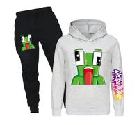 Jicahond Gamer Cartoons Printings Hoodie and Joggers 2pcs Outfits Boys Girls Casual Tracksuits (Grey,5-6Y,5 Years,6 Years)