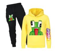 Jicahond Gamer Cartoons Printings Hoodie and Joggers 2pcs Outfits Boys Girls Casual Tracksuits (Yellow,9-10Y,9 Years,10 Years)