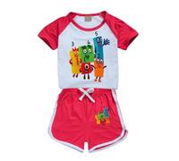 Jicahond Number Prints Outfits for Kids Cartoons Top and Shorts 2pcs Clothing Sets Boys Girls Pyjamas (Red,11-12Y,11 Years,12 Years)