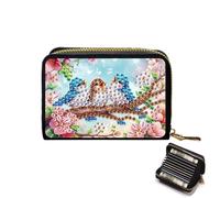JICFDAO 5D Diamond Painting Accordion Card Case 8 x 11 cm DIY Creative Credit Card Holder Diamond Painting Credit Card Holder Purse Coin Bag for Credit Cards ID Bird