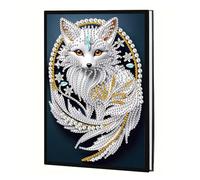 JICFDAO Diamond Painting Notebook 14.5 x 21 cm DIY Crystal Art Notebook A5 Blank Diamond Painting Diary Sketchbook A5 Creative Notepad Journal Diary for Daily Records Craft Fox