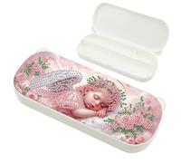 JICFDAO Diamond Painting Pen Box 22 x 9 cm DIY Pencil Case Diamond Painting Pencil Box Organiser Mosaic Craft Pencil Box Pen Holder for Pencil Eraser Paper Clip Angel
