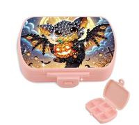 JICFDAO Diamond Painting Pill Box 9 x 6.2 x 2.5 cm Small Pill Box Medicine Box with 6 Compartments Pill Holder Tablet Box for Purse Pill Case for Daily Camping and Travel Halloween Bat