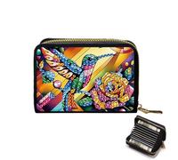 JICFDAO Diamond Painting Small Wallet 11 x 8 cm Diamond Painting Card Case Women's Wallet with Coin Compartment Coin Purses Men's Coin Bag with Zip Accordion Credit Card Holder Gift Craft