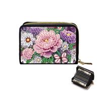 JICFDAO DIY Card Holder with Coin Compartment 11 x 8 cm Diamond Painting Small Purse Ladies in Short Format Diamond Painting Credit Card Holder Elegant Purse Crystal Art Wallet with Many Compartments