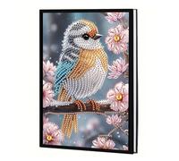 JICFDAO Large and Clear Diamond Painting Notebook 145 x 210 mm Diamond Painting Notebook A5 Blank Crystal Art Notebook Diary Set Sketchbook Journal Diary Birds and Flowers Gifts for Girls