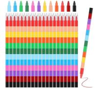 JICIKI Swop Point Colours, 6PCS Rainbow Point Crayons | 12 x Stacking Pencil Crayons For Kids