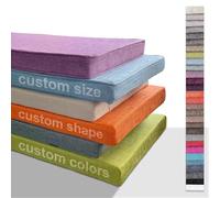JIcloun Custom Bench Cushion, Outdoor Durable Linen Garden Patio Furniture Indoor Long Chair Cushions, Made to Measure Size Seat Cushions for Bay Window, Shoe Stool, Dining Room Bench, etc