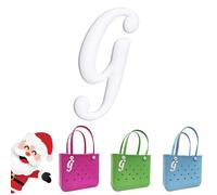 JICOJIN Letter Charms for Bogg Bags, Decorative Lettering Decor Letter Charms, bogg bag charms Insert Alphabet 3D Letters to DIY Handbag White, Rubber, rubber