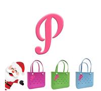 JICOJIN Letter Charms for Bogg Bags, Decorative Lettering Decor Letter Charms, bogg bag charms Insert Alphabet 3D Letters to DIY Handbag Pink, Rubber, rubber