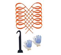 JicSuXi 12-Pack Universal Emergency Tire Chains, Anti-Slip, Mudguard, Snowy Road Survival Traction, Portable Accessory for Trucks And SUVs