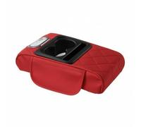 JicSuXi Console Armrest Pad Anti-Fatigue pu Leather Armrest Pad with Beverage Holder Holder Skin-Friendly for Daily Driving, Red
