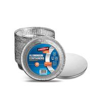 Jicyor 30PCS Round Foil Trays With Lids, 1100ml Tin Foil Containers, Aluminium Baking Trays for Food Storage