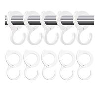 Jicyor Pack of 20 S Hooks for Hanging - Small White Anti-Drop Hangers With Eyelet for Clothes Rail and Wardrobe