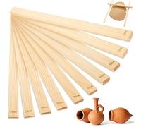 Jicyor Pottery Tools，10Pcs Rolling Pin Guides Rolling Pin Thickness Guides Set for Pottery Polymer Clay & DIY Craft(3/5/7/10/12mm 2pcs Each) 34cm x 2cm