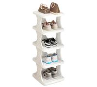 Jicyor Shoe Rack with 5 Levels, Shoe Cabinet, Removable Shoe Rack, Space-Saving, Shoe Cabinet, Slim, White, Suitable for Hostels, Can Be Placed at the Entrance
