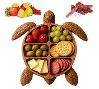 Jicyor Snack Tray Turtle Shaped，Snack Trays with Compartments Interesting Design Make Eating Fun Too