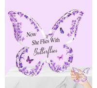 jid Memorial Plaques Grave Ornaments, Butterfly Shape Bereavement Gifts, Acrylic Baby Loss Memorial Gift Sympathy Gift, Forget Me not Gifts in Loving Memory Plaques Perfect for Funerals and Mourning