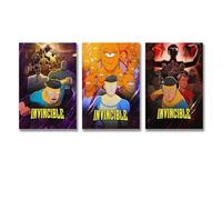 Jidadio 3 PCS Invincible Poster Comic Tv Series Vintage Wall Art Canvas Posters Room Decorative Aesthetic Print Decor 08x12inch(20x30cm)-3pcs Style