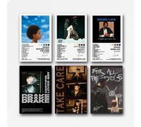 Jidadio A Set Of 6 Drake Poster Music Singer Rapper Vintage Album Cover Wall Art Canvas Posters Room Decorative Aesthetic Print Decor 12x18inch(30x45cm) Style-2