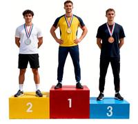 Jidanmian 3 Pcs Stackable Winners Podium Wood 1-2-3 Victory Podium for Sports Events, for All Levels of Track and Field Events, School Sports Meets, Science & Technology Competitions(1.95m)