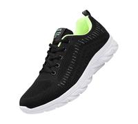 jiddhf Men Knit Running Sneakers Minimalist Lace Up Low Top Green