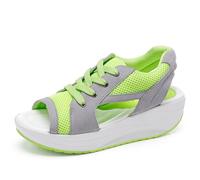 jiddhf Women’S Chunky-Soled Wedge Sandals Lightweight Breathable Green