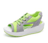 jiddhf Women’S Chunky-Soled Wedge Sandals Lightweight Breathable Green