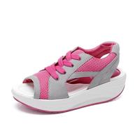jiddhf Women’S Chunky-Soled Wedge Sandals Lightweight Breathable Red