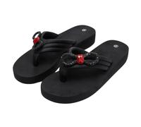 jiddhf Women’S Simple Summer Flip-Flops Black Beach Sandals | Women Rhinestone Bow Wedge Flip Flops Multi Strap Thong Sandals Non Slip Thick Eva Platform Slides