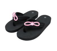 jiddhf Women’S Simple Summer Flip-Flops Black Beach Sandals | Women Rhinestone Bow Wedge Flip Flops Multi Strap Thong Sandals Non Slip Thick Eva Platform Slides